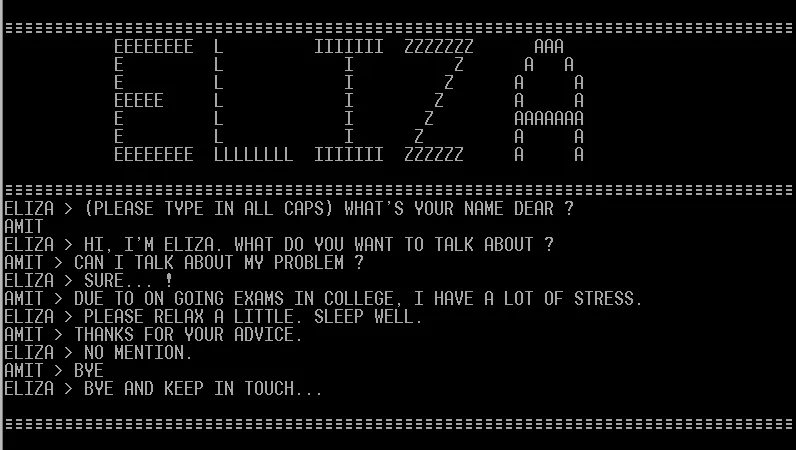Ejemplo de chat con ELIZA. Fuente: Weizenbaum